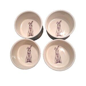 Bunny Rabbit Ramekins by The Bake Shop, Blue Plaid, Set of 4, Spring, Easter